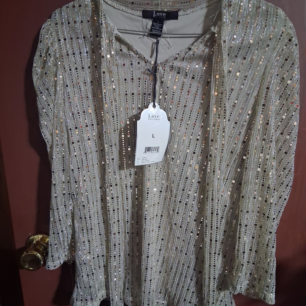 Love Women's Sequin Top - Gold